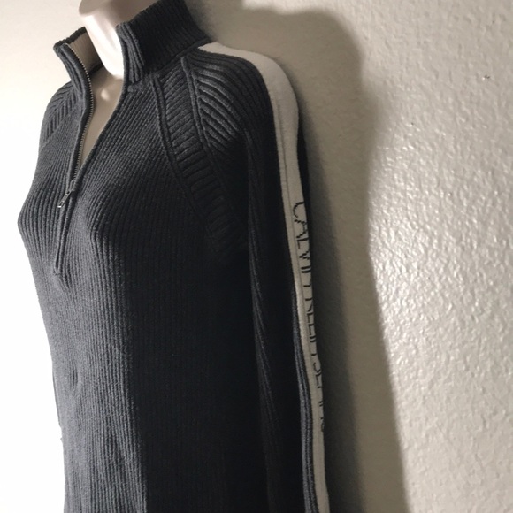 CALVIN KLEIN JEANS QUARTER ZIP SWEATER TOP - Picture 3 of 6
